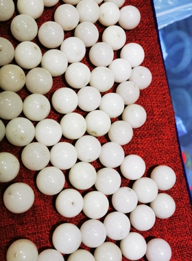 新疆昆仑玉塔玉16毫米大珠子手串 洁白细腻 个别有杂质视频选货