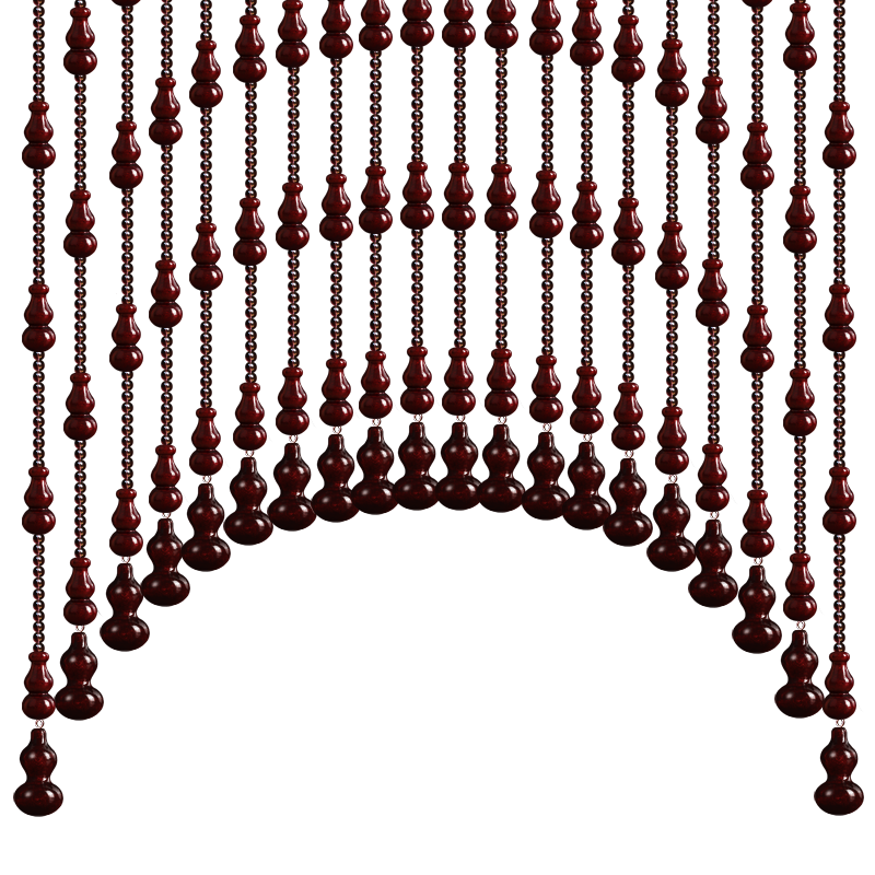桃木葫芦珠帘水晶卧室门帘客厅装饰隔断玄关过道厕所免打孔挂帘子 - 图3
