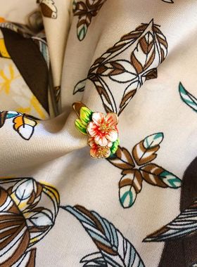 手工彩绘珐琅花朵戒指