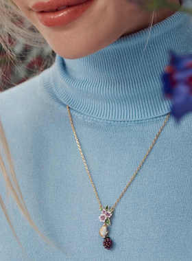 珍珠锁骨链女英国珐琅