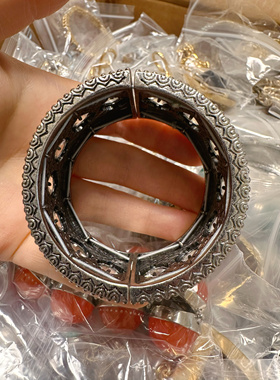 欧美外贸库存尾货孤品处理不退换品牌老货牌子货复古珐琅宝石手镯