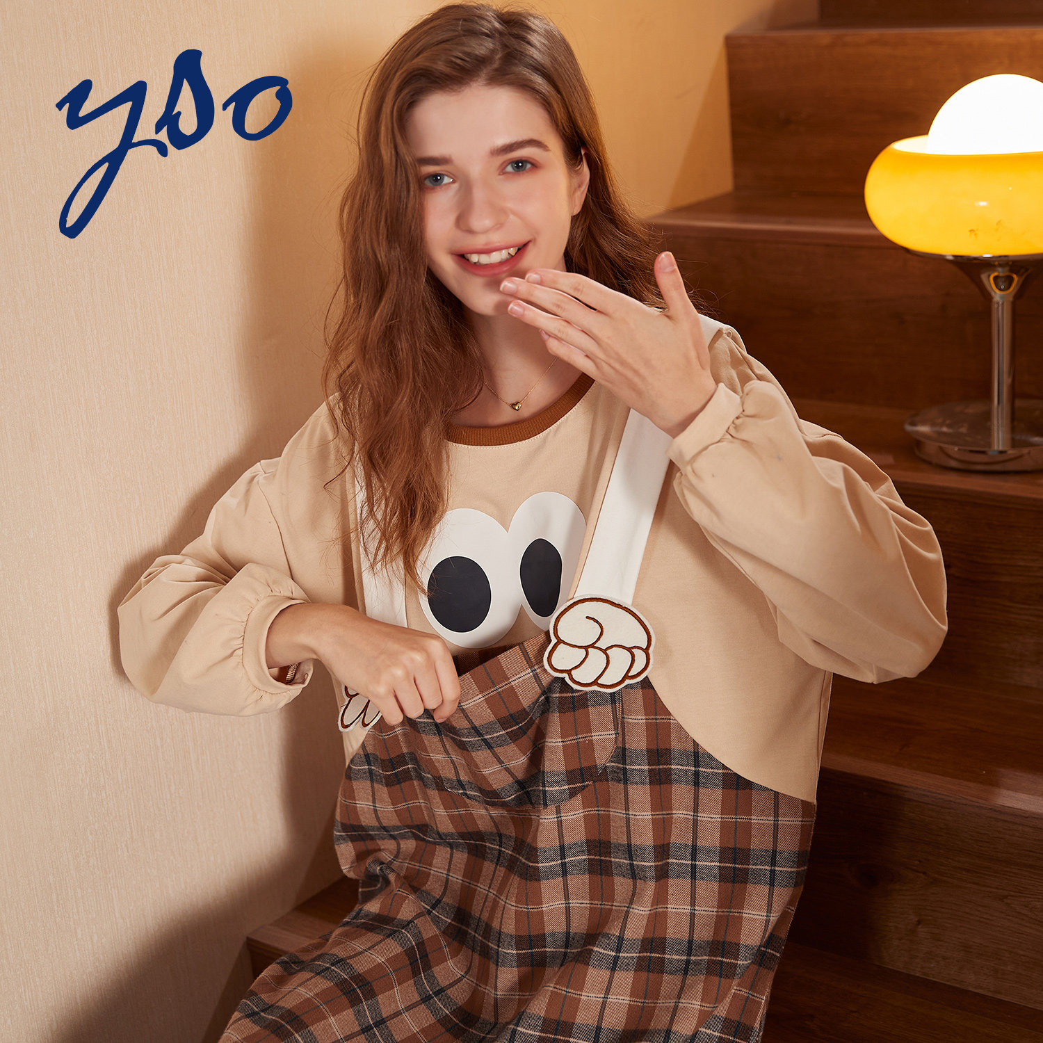 yso春秋2022年新款大眼仔纯棉睡衣 yso睡衣/家居服套装