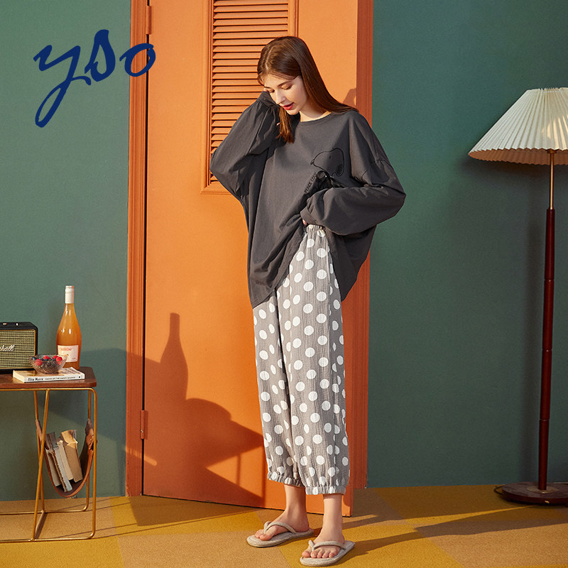 yso史努比联名睡衣春秋全棉睡衣 yso睡衣/家居服套装