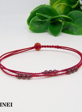 酒红色三生绳多层森系