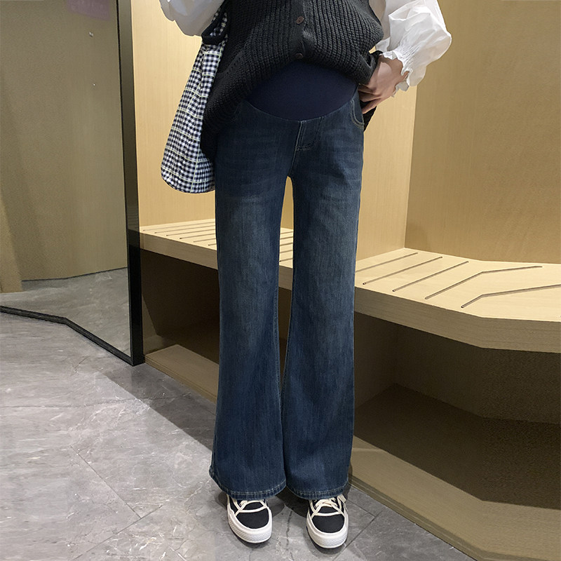 孕妇牛仔裤春秋外穿2025新款大码阔腿裤微喇托腹裤直筒裤长裤秋冬,淘宝优惠券,粉丝福利购,淘宝优惠卷