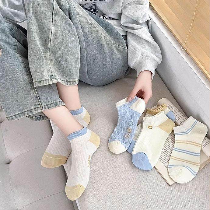 美拉德袜子女士短袜春夏季薄款低帮吸汗防臭船袜学生甜美百搭女袜,淘宝优惠券,粉丝福利购,淘宝优惠卷
