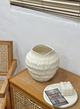 北欧侘寂风花瓶客厅餐桌插花器客厅复古艺术美学花瓶高级感摆件