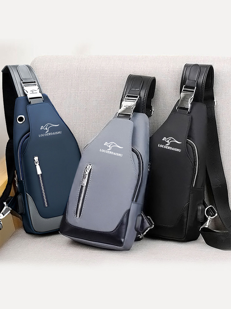 鲁克袋鼠男韩版潮帆布斜跨斜挎包 pretorian胸包