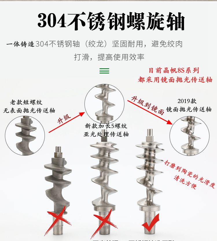 晶帆304不锈钢手动绞肉机家用手摇碎肉机料理机绞馅机灌香肠机器