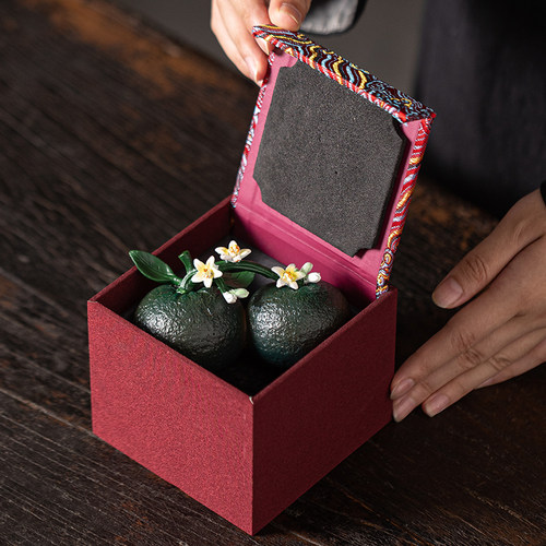 变色橘子花开茶宠摆件精品可养茶玩茶桌大吉大利桔子装饰茶台配件 - 图3