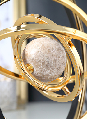 现代轻奢风客厅玄关电视柜地球仪