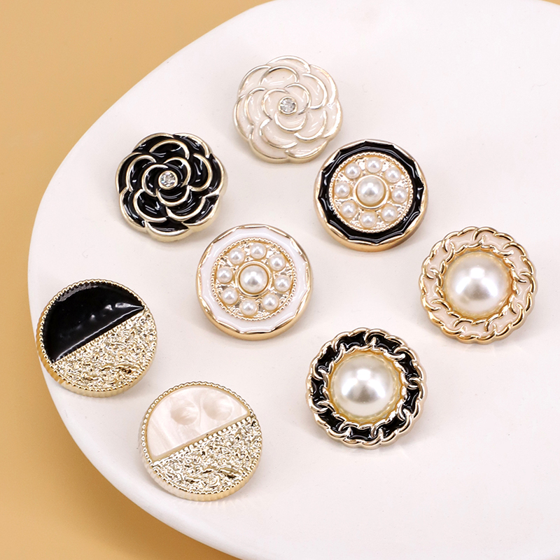 珍珠高档纽扣女毛衣外套小香风衣服扣子大衣圆形塑料装饰扣配件 - 图0