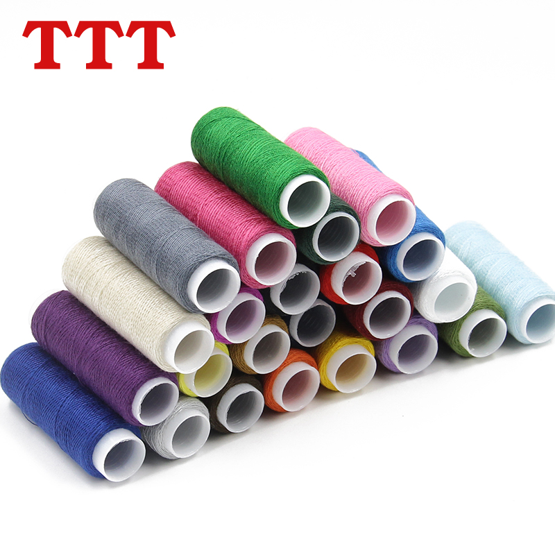 TTT彩色缝纫线白线黑线缝衣线 家用缝纫线手缝线24色线针线盒DIY - 图2