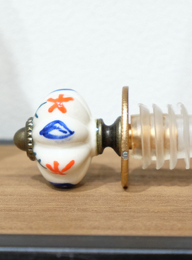 美式复古玻璃收纳摆件陶瓷头中古风收纳罐餐边柜百搭家居小瓶口