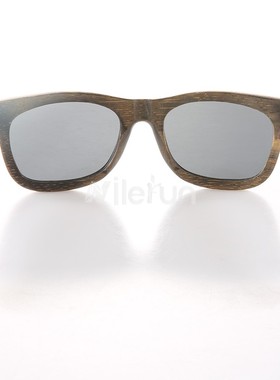 偏光镜片仿古冷灰色竹框太阳镜墨镜