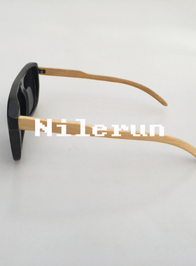 墨镜欧美百搭黑色竹子偏光太阳镜