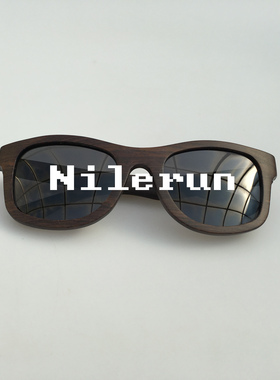 墨镜黑檀木框架偏光太阳眼镜