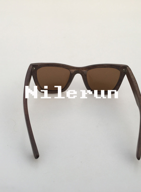 墨镜棕色竹子边框偏光太阳镜