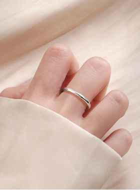 纯银ins不掉色时尚光面实心