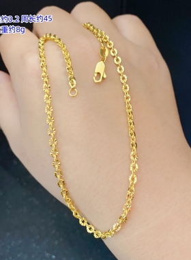 合金O型女久不掉色素链仿真金色