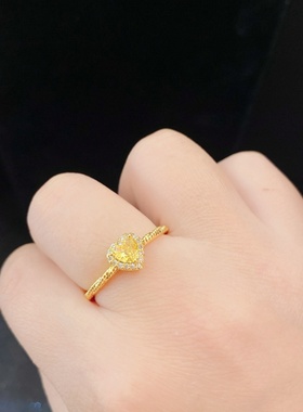 越南沙金款黄铜镀金小方糖戒指