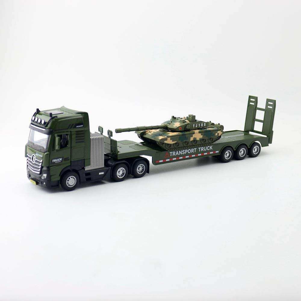 新款嘉业合金模型儿童玩具工程车1:50军事平板拖车坦克声光可开门,淘宝优惠券,粉丝福利购,淘宝优惠卷