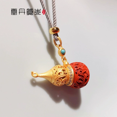 Духовный эликсир Золотый свет рис тыква подвесной подвесной орнамент для мужчин и женщин -рис с писаниями серебряный инкрустация благословениями