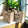 New fashionable and versatile linen hand-held shopping bag, large-capacity women's bag, shoulder crossbody bag, canvas commuter tote bag