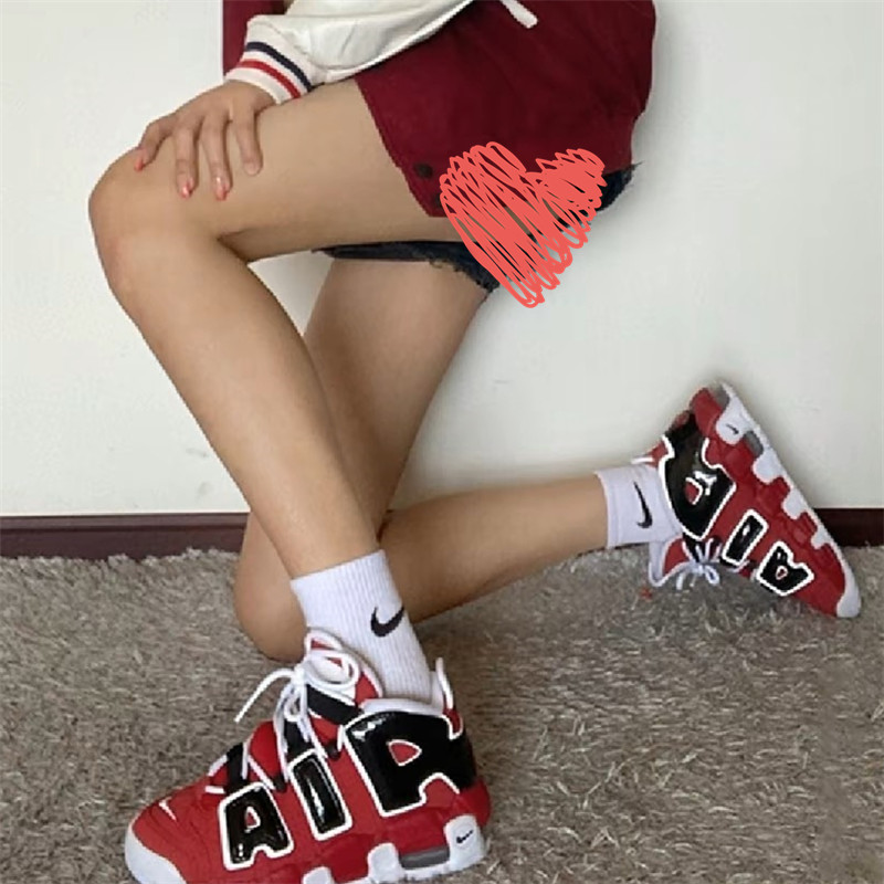 Nike Air More Uptempo 大AIR皮蓬 黑红公牛篮球鞋 415082-600 - 图2