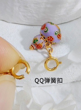 S925烧蓝大吉牡丹葫芦小吊坠挂坠项坠祥项链手链挂坠