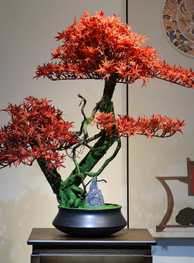 简约新中式风仿真盆景禅意装饰品