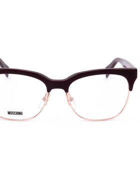 代购moschino莫斯奇诺女士眼镜架金属矩形红色玫瑰金日常佩戴