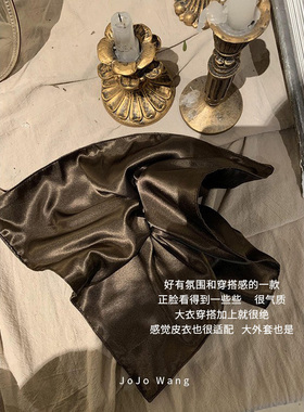氛围棕~缎面高级感方形飘带大肠