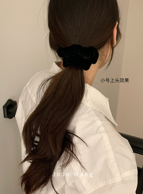 黑色真丝丝绒肠圈发圈