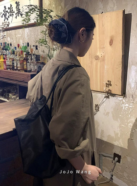 好miu~藏蓝系气质大肠发圈女扎头