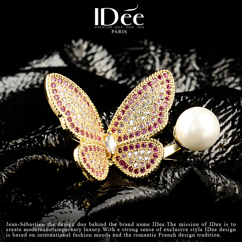 法国idee蝴蝶女时尚潮牌个性指环 idee戒指/指环