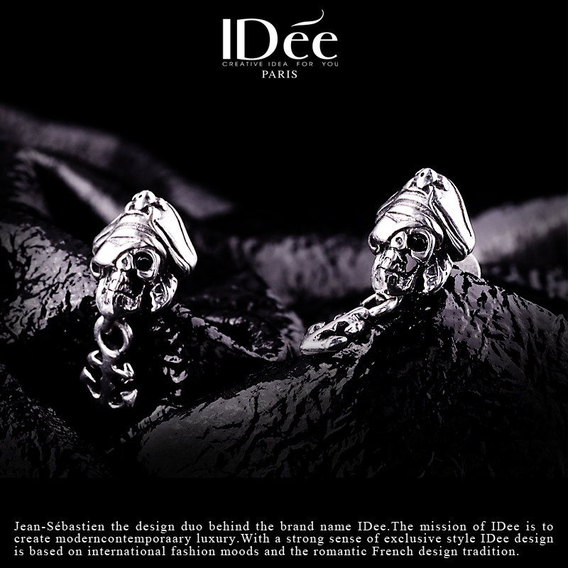 法国idee海盗长男生单只潮男银耳钉 idee耳钉