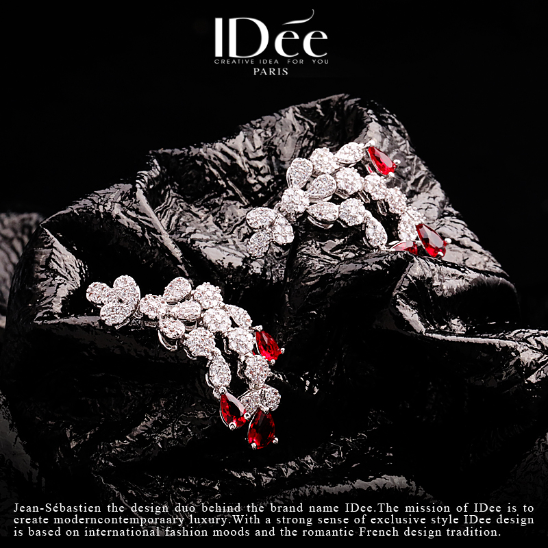 法国idee邂逅红宝石女时尚宴会耳钉 idee耳钉