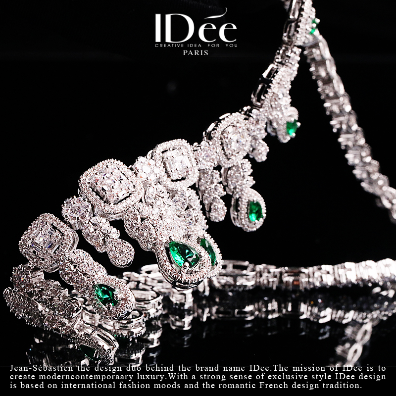 法国idee冷翡闪钻女潮牌气质款银色 idee项链