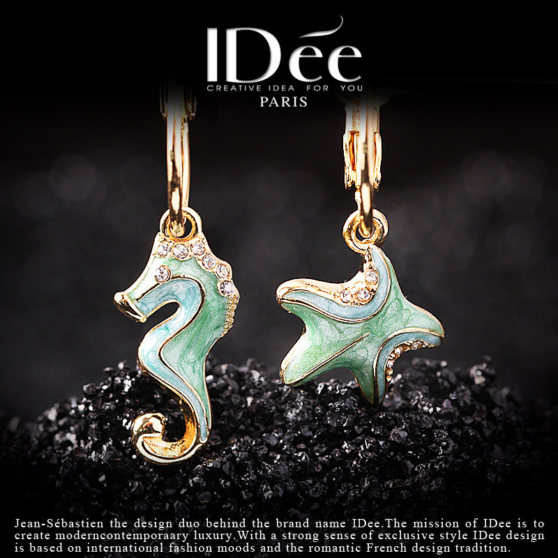 法国idee星星不对称女个性海马耳环 idee耳环