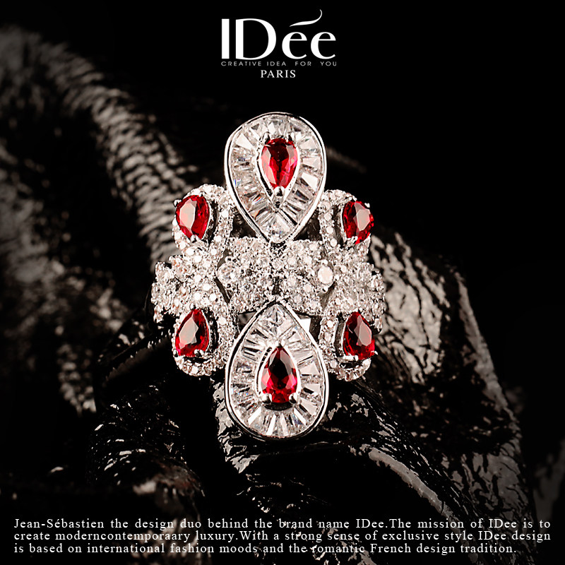 法国idee盛世红宝石女高级宴会指环 idee戒指/指环