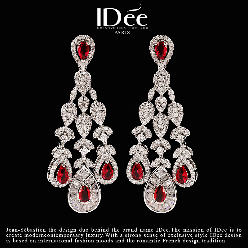 法国idee盛世蓝宝石女高档轻奢耳钉 idee耳钉