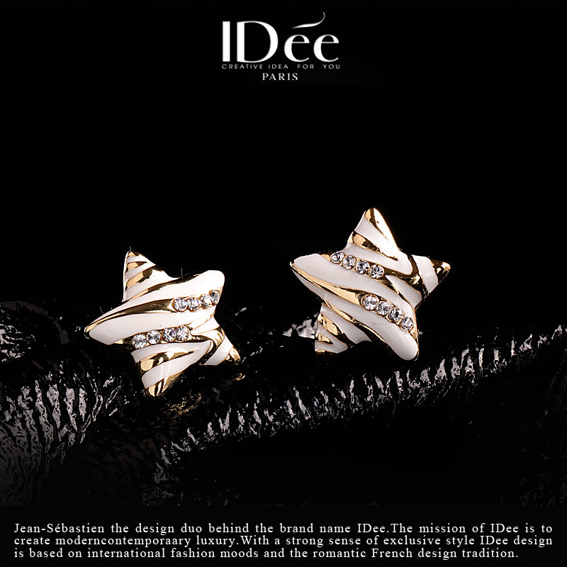法国idee星星甜美钻情侣款嘻哈耳钉 idee耳钉