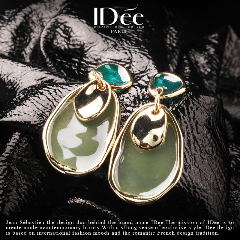 法国idee叠搭色彩女潮牌个性耳钉 idee耳钉