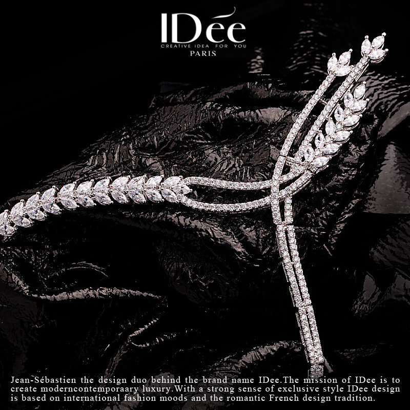 法国idee牵绊闪钻女时尚宴会吊坠 idee项链