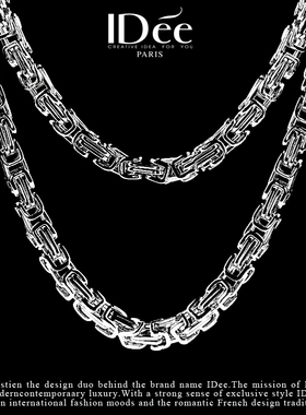 小众法国idee潮牌无吊坠银色项链