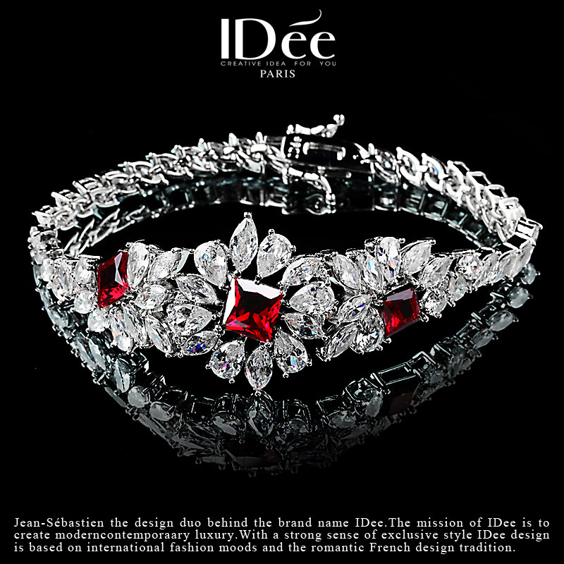 法国idee辉映祖母绿绿宝石女感手链 idee手链