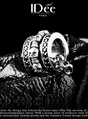 小众法国idee骷髅潮牌轻奢泰银