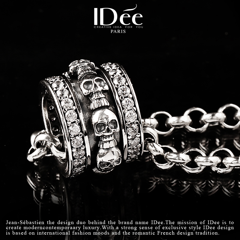 法国idee骷髅泰银环男士女复古吊坠 idee项坠/吊坠