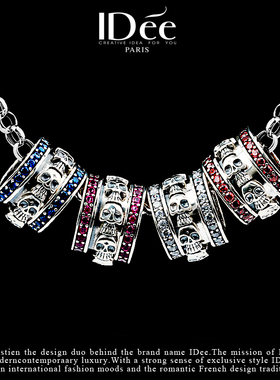 法国骷髅男士复古嘻哈风轻奢吊坠